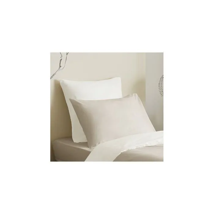 Pack complet 4 pièces Lin/Blanc réversible housse de couette pour lit 90 x 190 cm-3