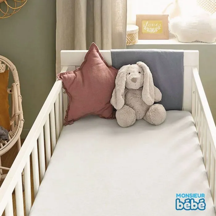 Alèse, protège matelas imperméable et respirant - Coton et TPU - 40 x 80 cm - Blanc - Monsieur Bébé-3