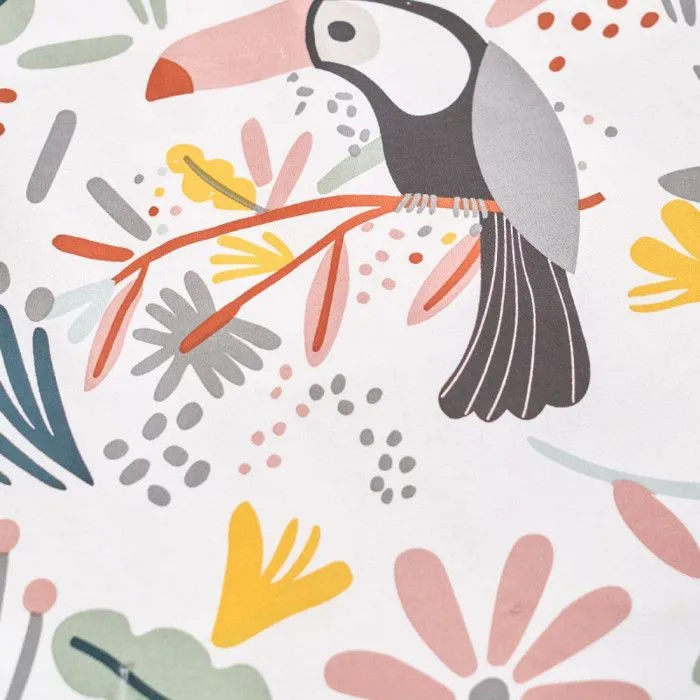 Parure de couette 140 x 200 "Happy Toucan" Réversible 100% Coton / 57 Fils/cm²-1