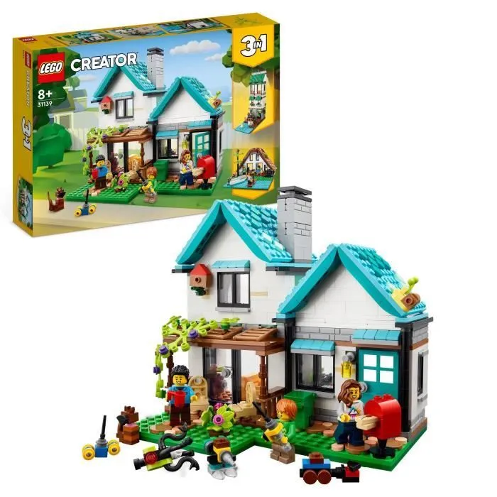 LEGO® Creator 3-en-1 31139 La Maison Accueillante, Maquette avec 3 Maisons Différentes, et Figurines-0