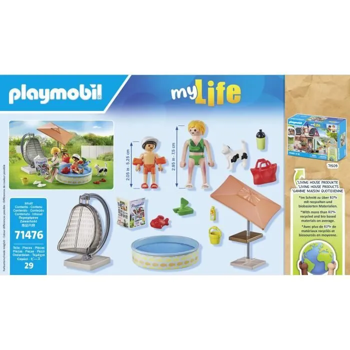 PLAYMOBIL 71476 StarterPack Maman et enfant avec fauteuil suspendu, My Life, 29 pièces, Dès 4 ans-3