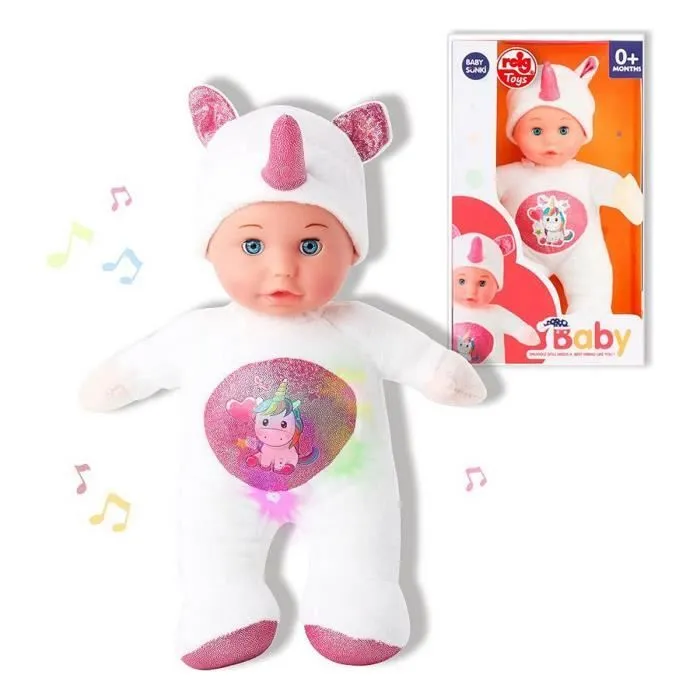 Poupée Peluche - Reig - Licorne - 30 cm - Blanc - Jouet pour Bébé-0