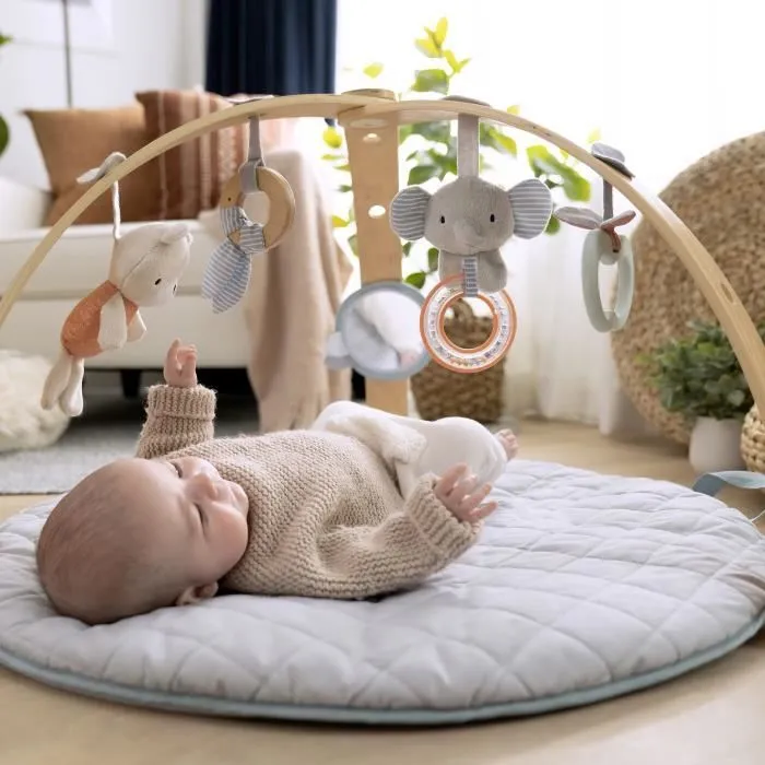 INGENUITY Tapis de sol éveil bébé évolutif - Loamy™ - Réversible, pliable, Arche de jeu en bois amovible, 5 jouets, miroir, coussin-2