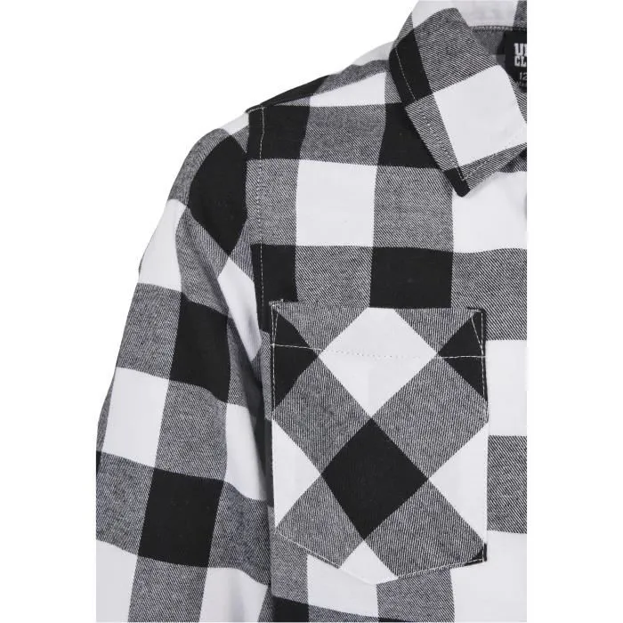 Chemise enfant - Urban Classics - Flanelle - Noir/blanc - Manches longues - Coupe regular-3