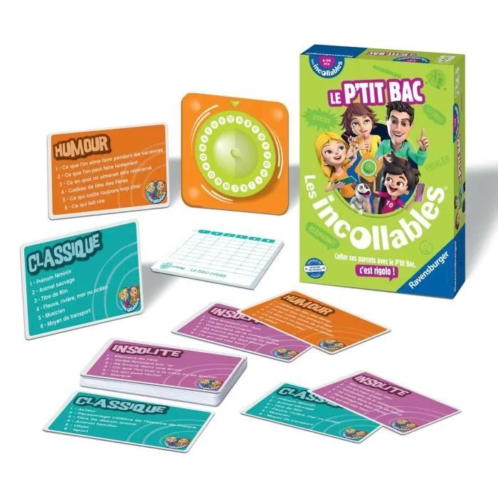 LES INCOLLABLES Le P'tit bac - Ravensburger - Jeu de société enfants - Petit Bac revisité, original et fun - Dès 6 ans-4