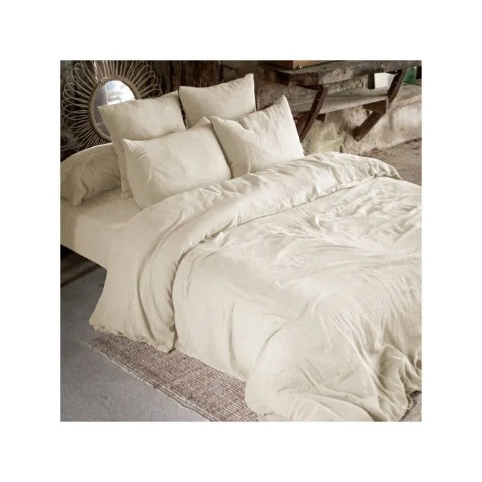 Parure de draps 5 pièces 1 Drap plat 270 x 300 + 1 Drap housse 180 x 200 + 2 Taies 60 x 60 + 1 Taie de Traversin Gaïa Pampa-1