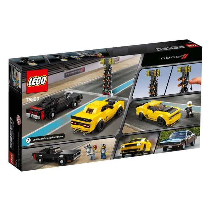 LEGO® Speed Champions 75893 - Dodge Challenger Srt demon 2018 et Dodge Charger R/T 1970 - Jeu de construction-1