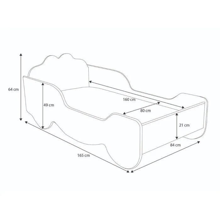 Lit enfant - 1001Jouets - Caleche princesse - 160x80 cm - Matelas inclus - Avec tiroirs-2