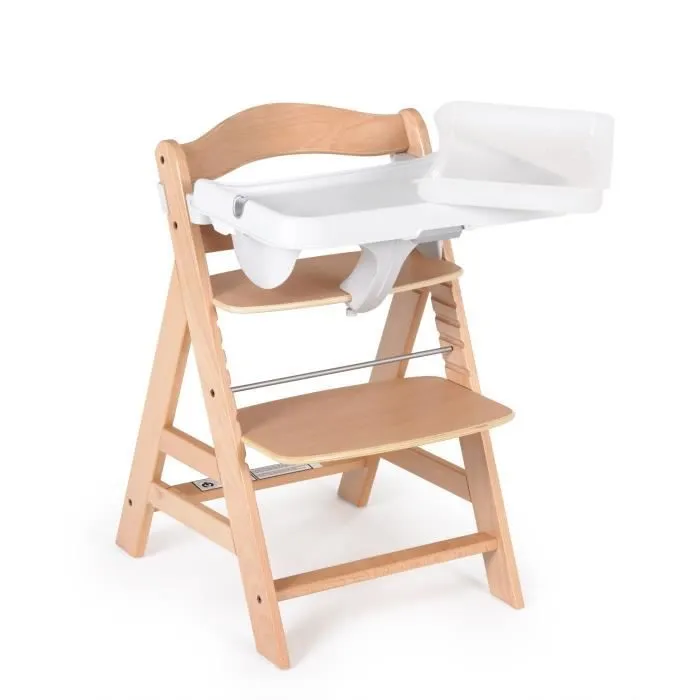 Plateau pour chaise haute Alpha+ - HAUCK - Blanc - Réglable - Bébé - 6 mois à 15 kg-1