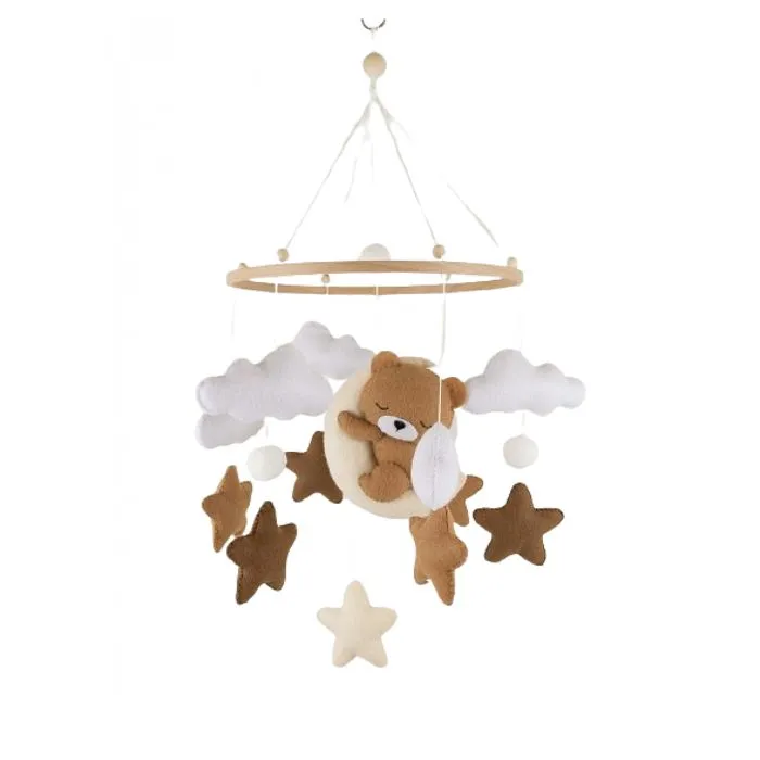 Mobile bébé Sleeping Teddy fait main-1