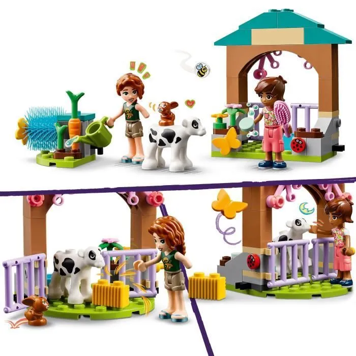 LEGO® 42607 Friends L’Étable du Veau d’Autumn, Jouet de Ferme avec Animaux pour Enfants, 2 Figurines, Figurine de Lapin-2