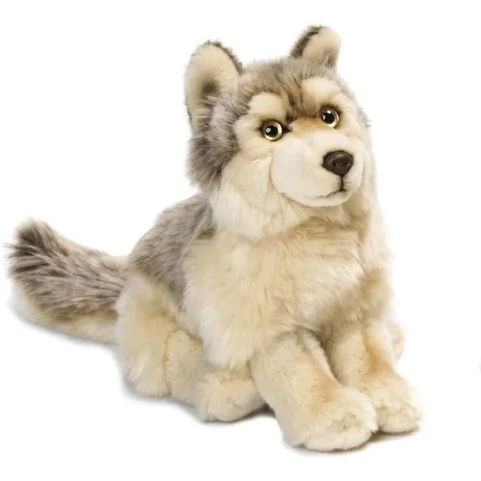 Peluche Loup - WWF - 15190022 - 25 cm - Gris - Mixte - Plush - Jouet en peluche-0