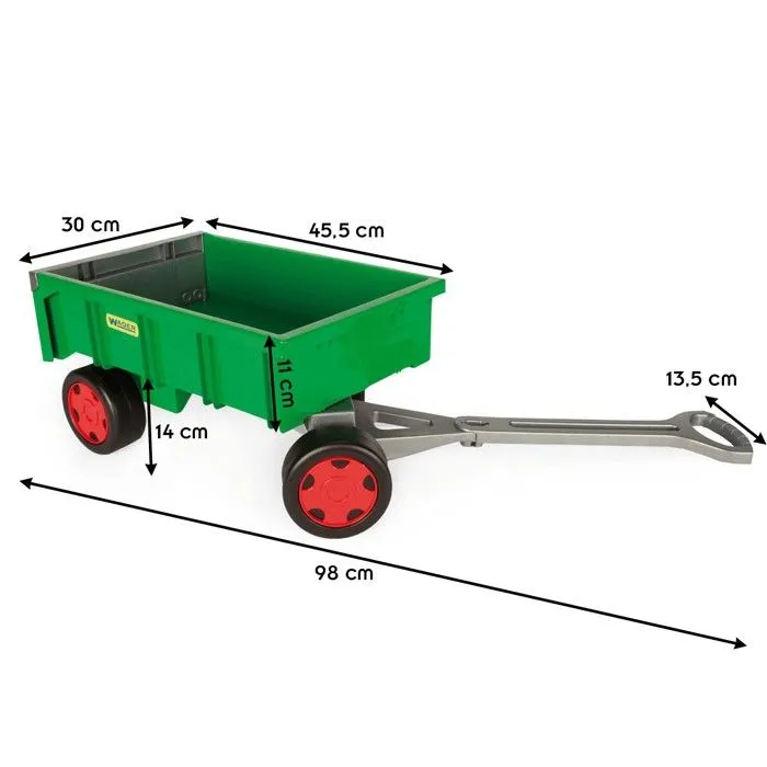Remorque de randonnée agricole - WADER - 48 cm verte - Pour enfants - Jusqu'à 60 kg-3