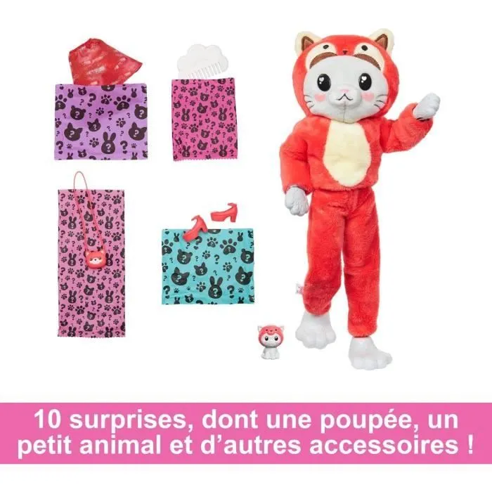 Barbie-Cutie Reveal-Poupée sur le thème des costumes, chaton panda HRK23-2