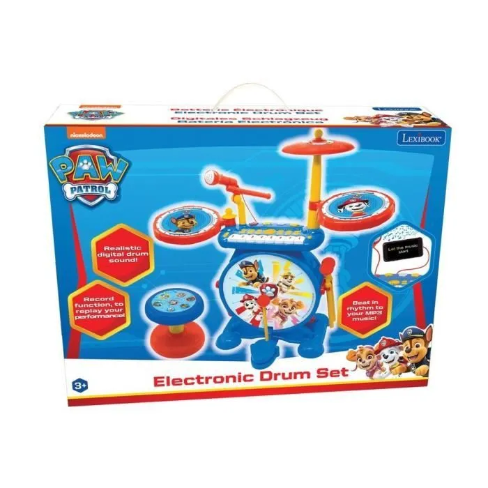 Pat' Patrouille - Batterie Électronique pour enfant - Lumineuse - Complète 3 en 1 - Clavier, cymbales et tabouret - LEXIBOOK-4