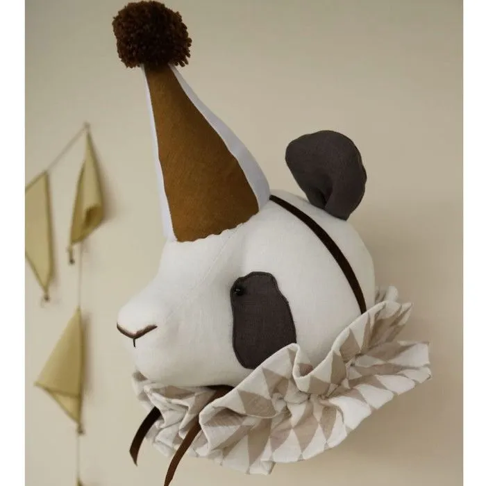 Trophée mural enfant en lin Panda Milo-2