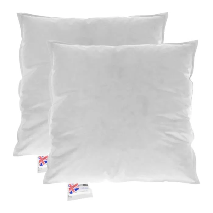 Coussin de garnissage - Homescapes - 50x50 cm - Duvet et plumes d'oie - 100% coton - Lot de 2-0