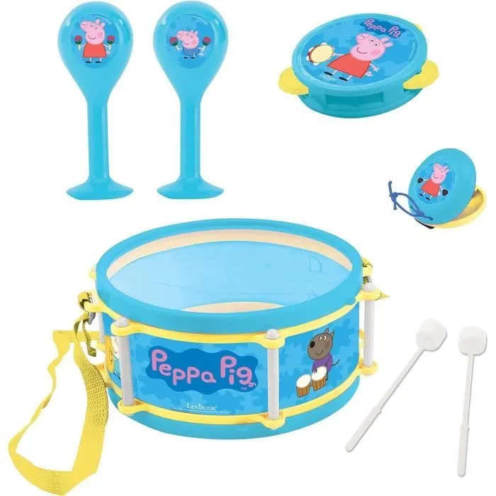 Lexibook - Set Musical Peppa Pig - 7 instruments - Rangement dans le tambour-0