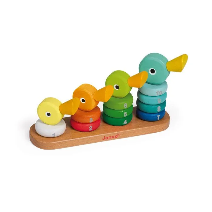 JANOD - Empilable duck Family (bois) - Dès 1 An-1