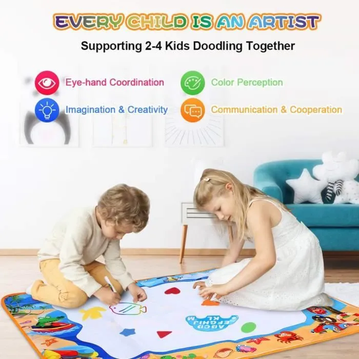 Tapis de Dessin,Tapis Doodle Mat Enfant, 100*70 cm-26pcs-3