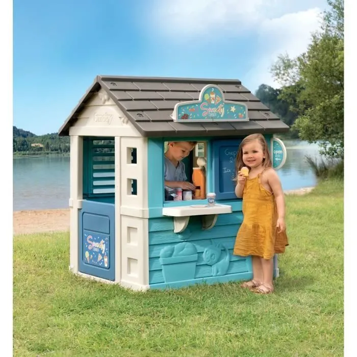 Maison Sweety Corner - SMOBY - Comptoir et espace de préparation - Machine à glaces - 18 accessoires inclus - Fabriqué en France-1