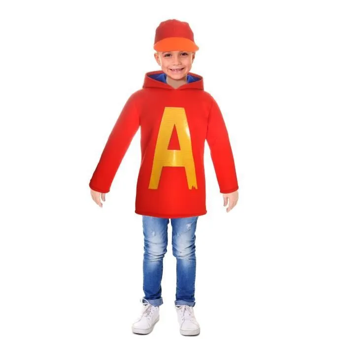 Déguisement Alvin Chipmunks garçon officiel Alvinnn !!! - CIAO - Taille 3-4 ans - Rouge-0