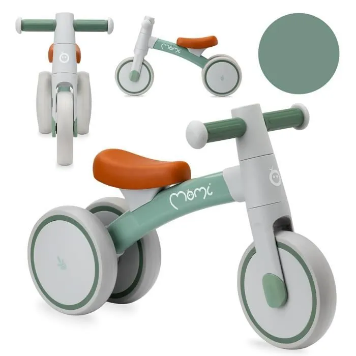 MoMi TEDI - Velo Bebe Draisienne - sans pedales - léger 1.2kg, jusqu'à 25 kg - Vert-0