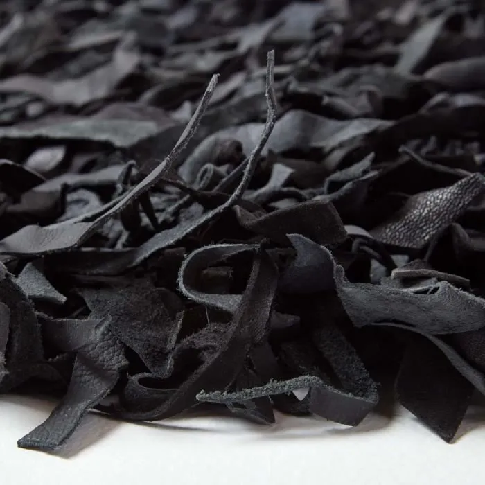Tapis Shaggy Cuir Dallas Noir 120 x 180 cm-3