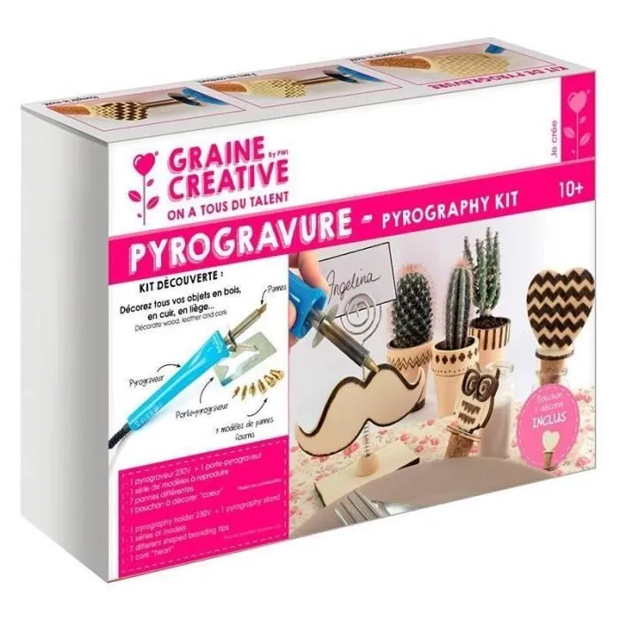 Kit découverte pyrogravure - Graine Créative - 7 pannes + accessoires-0