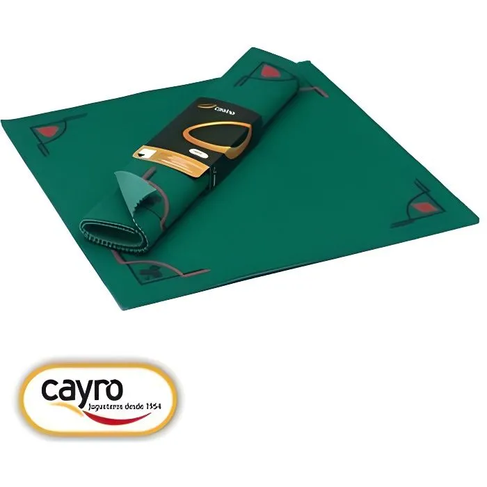 Tapis de jeu de cartes en feutre vert 40 x 60 cm Fabrique en France-0