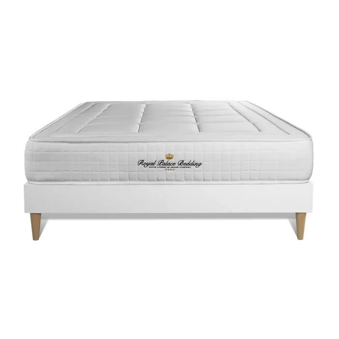 Ensemble matelas + sommier - ROYAL PALACE BEDDING - Balmoral Mémoire de forme - 24 cm - Blanc-1