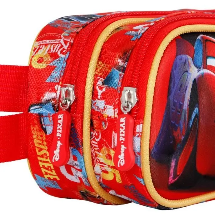 Trousse - KARACTERMANIA - Cars 3 Bumper - Rouge - Double compartiment - Zippée-3