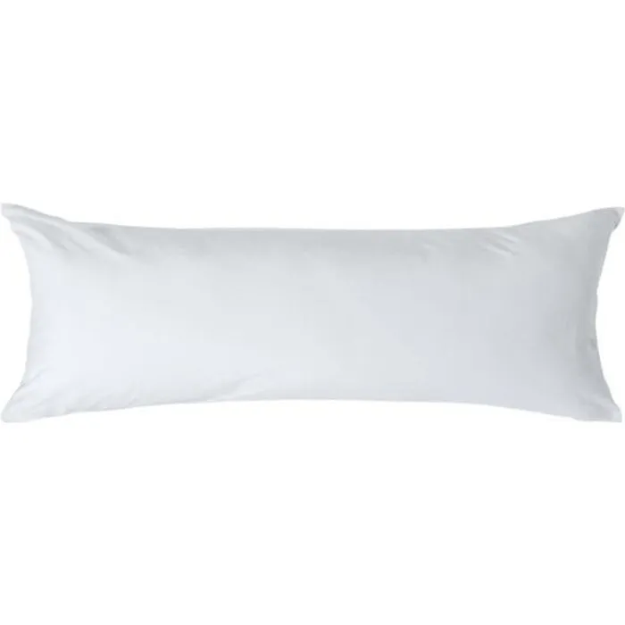 Taie de Traversin - Coton - 200 fils - Hypoallergénique - 50 x 140 cm - Blanc-0