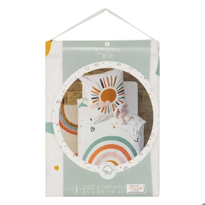 Atmosphera Kids - Parure de lit enfant Arc en ciel - 100% coton 57 fils - 140 x 200 cm-3