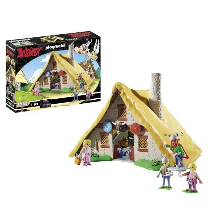 PLAYMOBIL 70932 Astérix, La hutte d'Abraracourcix, Personnages, 110 pièces, Dès 5 ans-0