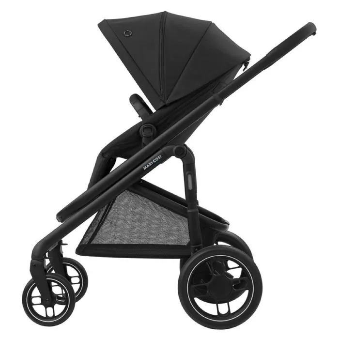 MAXI-COSI poussette Duo combinée Plaza Plus, de la naissance à 4 ans (22kg), Nacelle incluse, Confortable, Essential Black-1