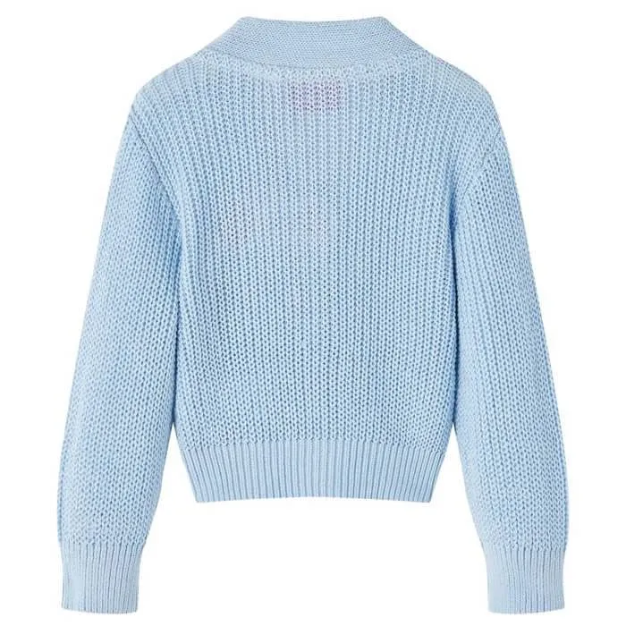 Cardigan pour enfants tricoté bleu 5 dimensions disponibles-1