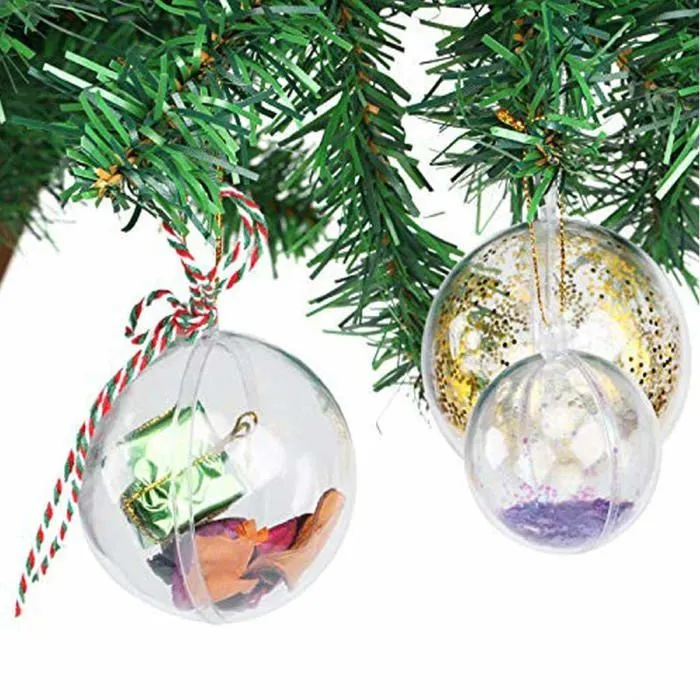 Boule de noel - decoration de sapin Uten Lot de 20 Boules de Noel Transparentes a remplir 5 cm-0