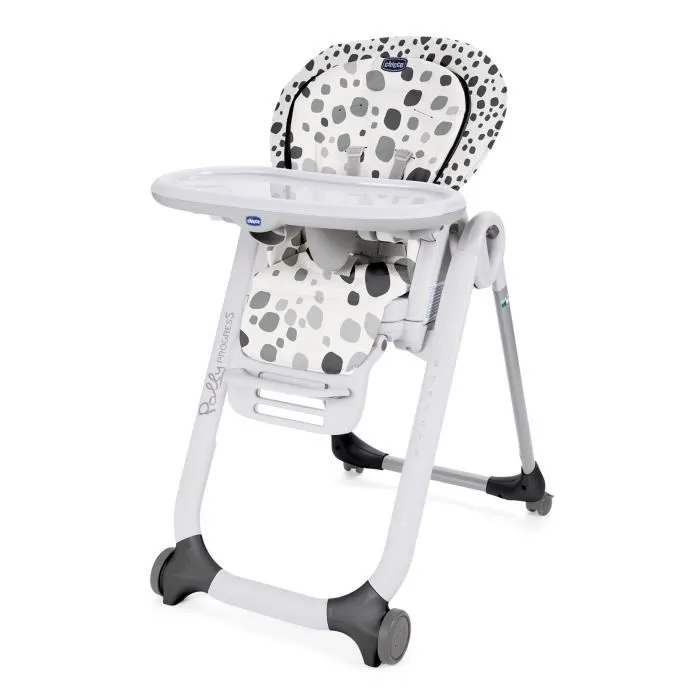 CHICCO Chaise Haute Polly Progres5 4 Roues - Anthracite - Dès la naissance-0