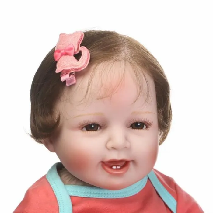 Poupée Reborn - Bébé - 22 pouces - Silicone Réaliste - Cheveux Enracinés - Accessoires Inclus-2