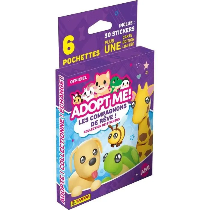 Stickers - PANINI - Adopt Me! Roblox - Blister 6 pochettes - 1 carte édition limitée - 35 stickers-3