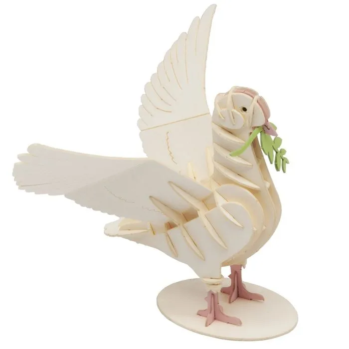 Maquette 3D en papier - Fridolin - Pigeon blanc - 7,5 × 8,5 × 8 cm - À monter soi-même - À partir de 8 ans-0