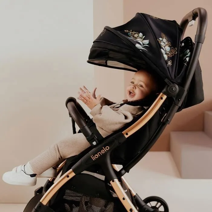 Poussette canne compacte LIONELO Julie One - Jusuq'à 22 Kg - Légère & pliable - Accessoires - Noir/Rose Gold-1