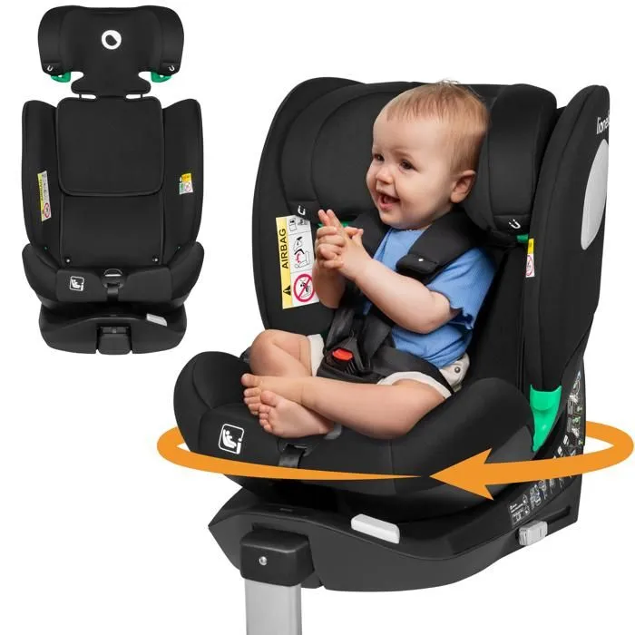 Siège-auto 360° LIONELO Braam iSize - ISOFIX - Base pivotante 360° - 40-150 cm - Groupe 0/1/2/3 - Noir-0
