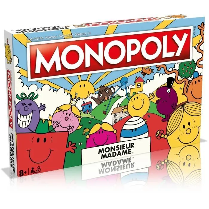 Monopoly Monsieur Madame - Jeu de société - WINNING MOVES - Monopoly mettant en vedette les personnages de Monsieur Madame.-0