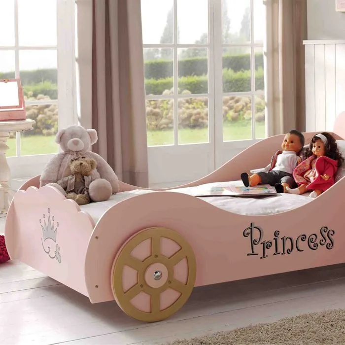 Lit voiture enfant - VIPACK - Princess Pinky - 90 x 200 cm - Rose - Style Scandinave-2