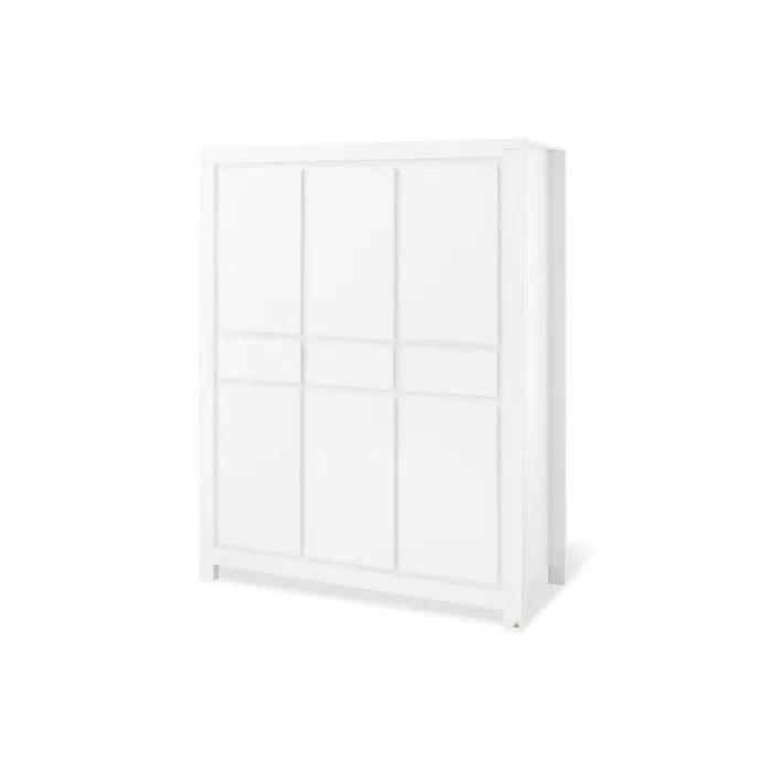 Armoire - PINOLINO - Milk - 6 portes - 3 tiroirs - Blanc laqué-0