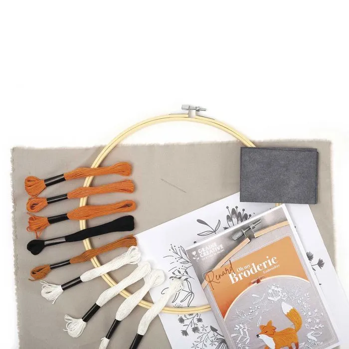 Kit broderie décorative renard-1