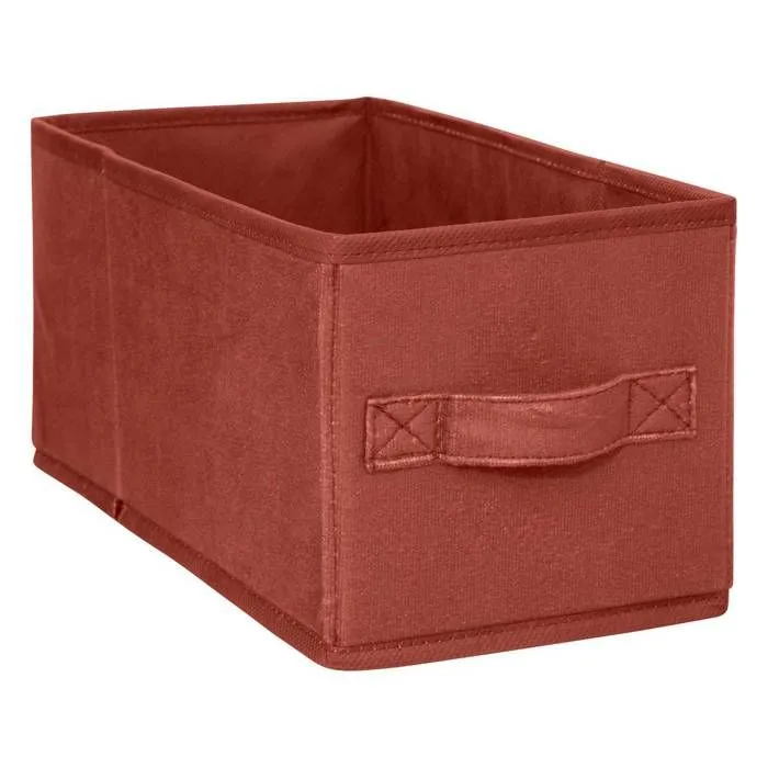 Boîte de rangement en Velours Terracotta 15 x 31 x 15 cm - FIVE - Rose-0
