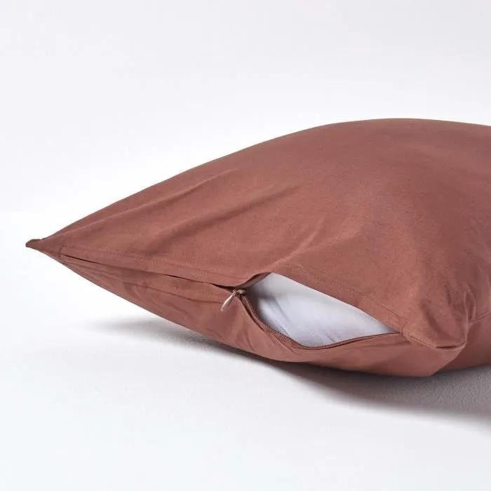 Taie d'oreiller - Homescapes - Chocolat - 40 x 40 cm - 100% Coton égyptien - 200 fils-2